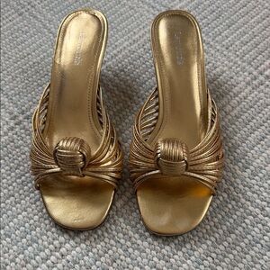 Larroude Gold Women's Mules